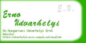 erno udvarhelyi business card