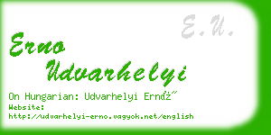 erno udvarhelyi business card